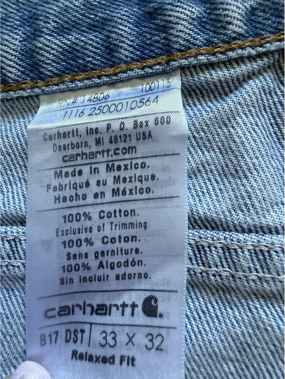 Men’s Carhartt B17 Darkstone size 33 shorts
